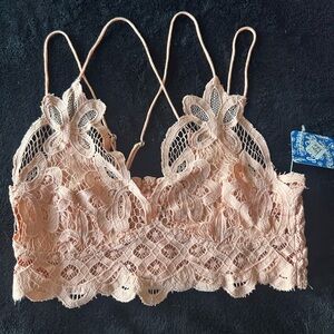 Free People Lace Camisole in Soft Peach